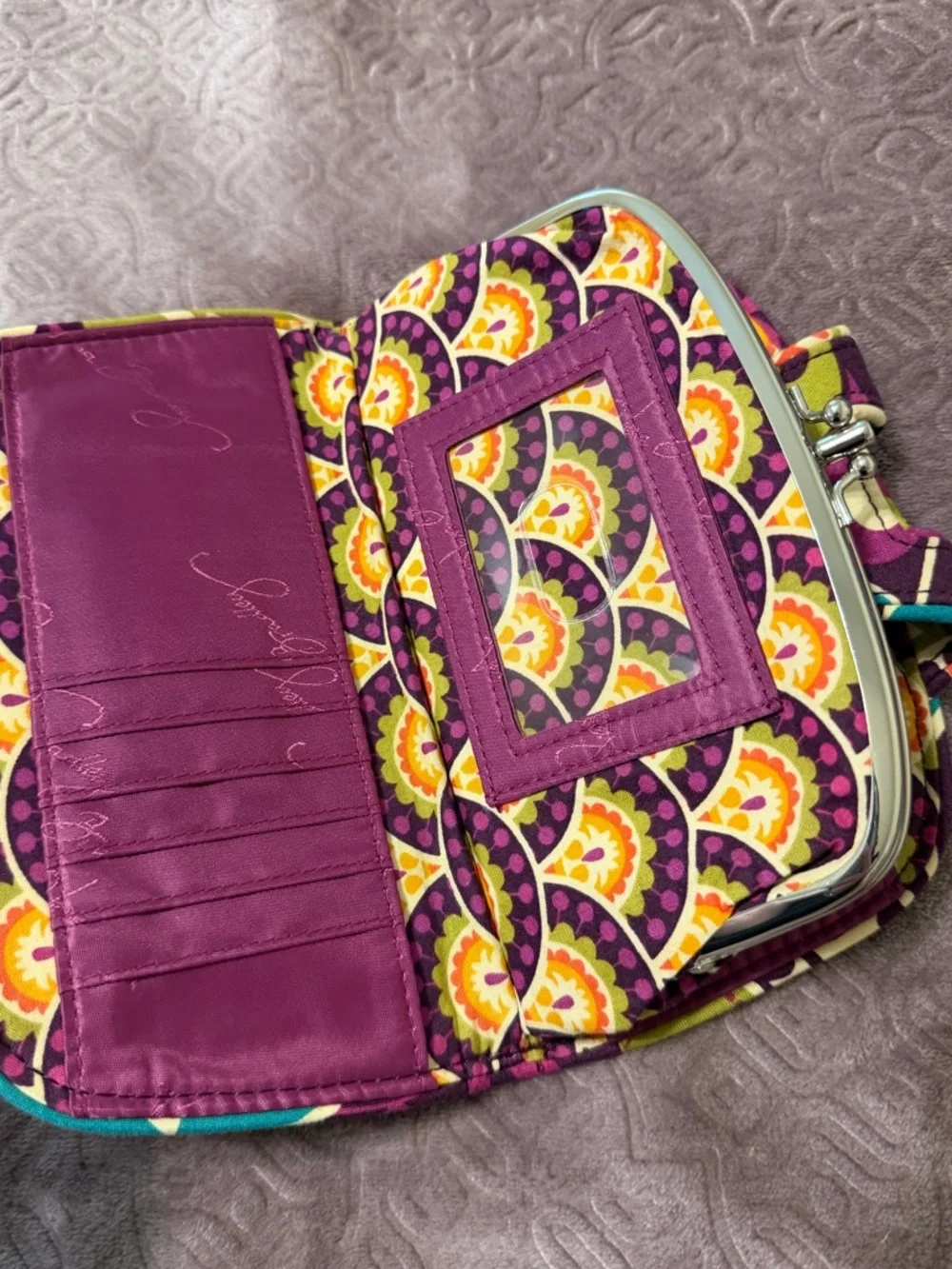 Vera Bradley Kiss ‘N Snap Plum Crazy Wallet - Picture 6 of 7